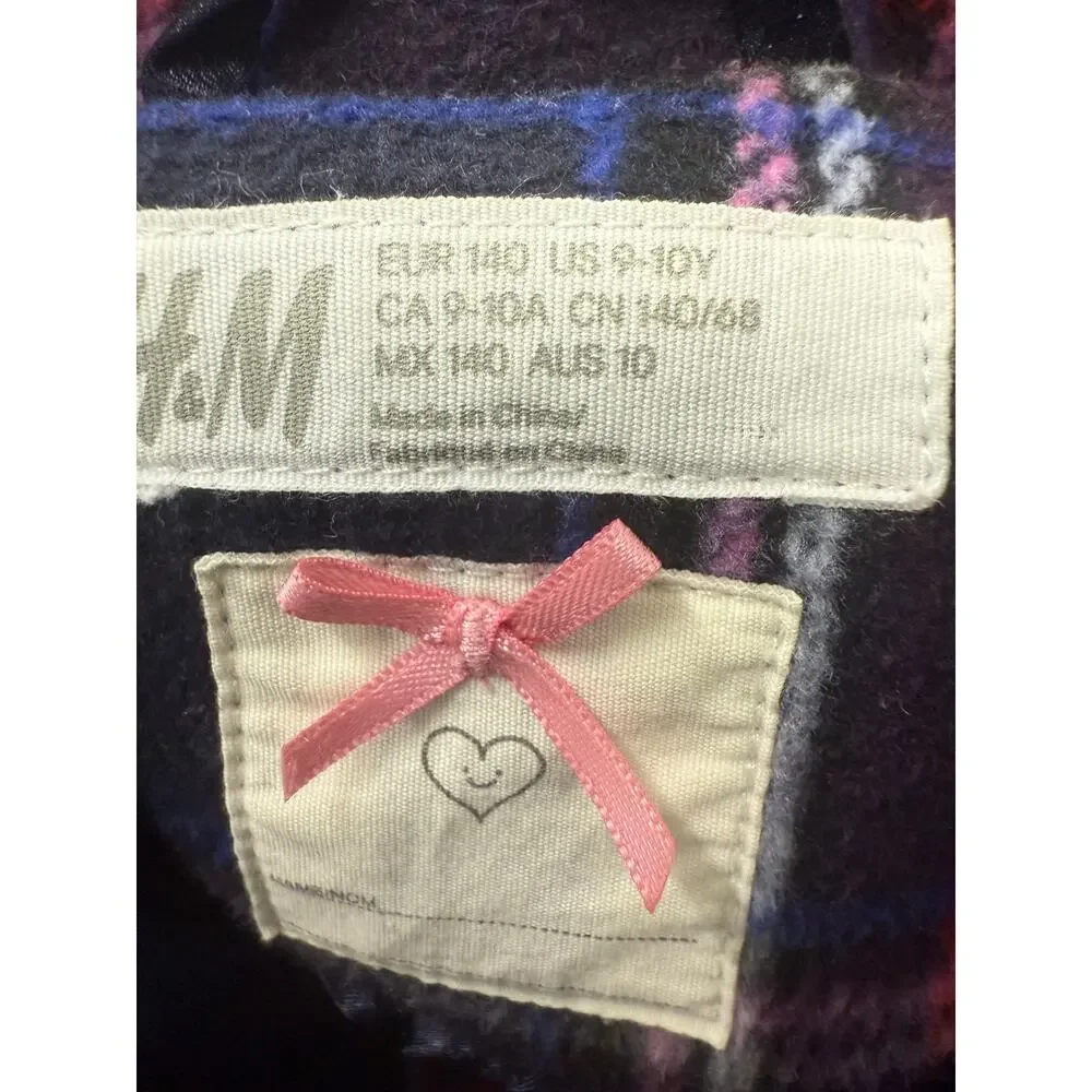 Lot Girls H&M Gymboree Coat M L 9/10 12 Winter Church Dress Coats Orange Plaid - Picture 4 of 9